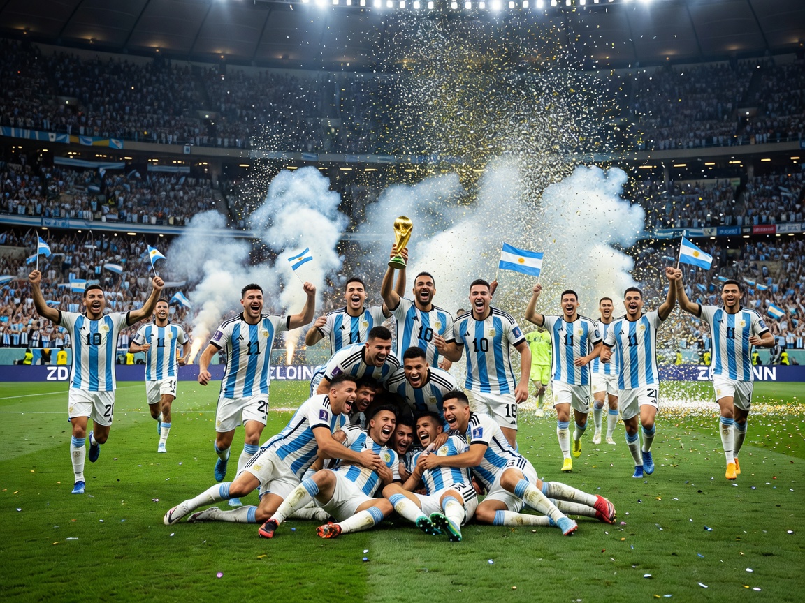 Argentina National Team celebrating World Cup victory